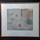 Surrealist and minimalist monotype painting signed by Pierre WASSEF - 1990