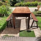 Farmhouse table and benches