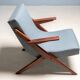 Fauteuil lounge moderne du milieu du siècle, fauteuil entièrement restauré, années 1950-1960
