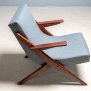 Mid-century modern lounge chair, fully restored armchair, 1950s–1960s