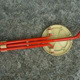 Ulisse cane stool/folding chair, red, Ivan Loss design, vintage Italian 1980s