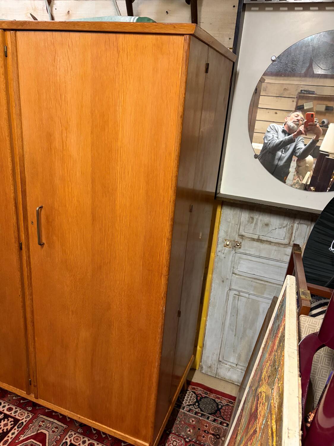 Armoire penderie dressing pied compas vintage design 60/70