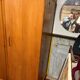 Armoire penderie dressing pied compas vintage design 60/70
