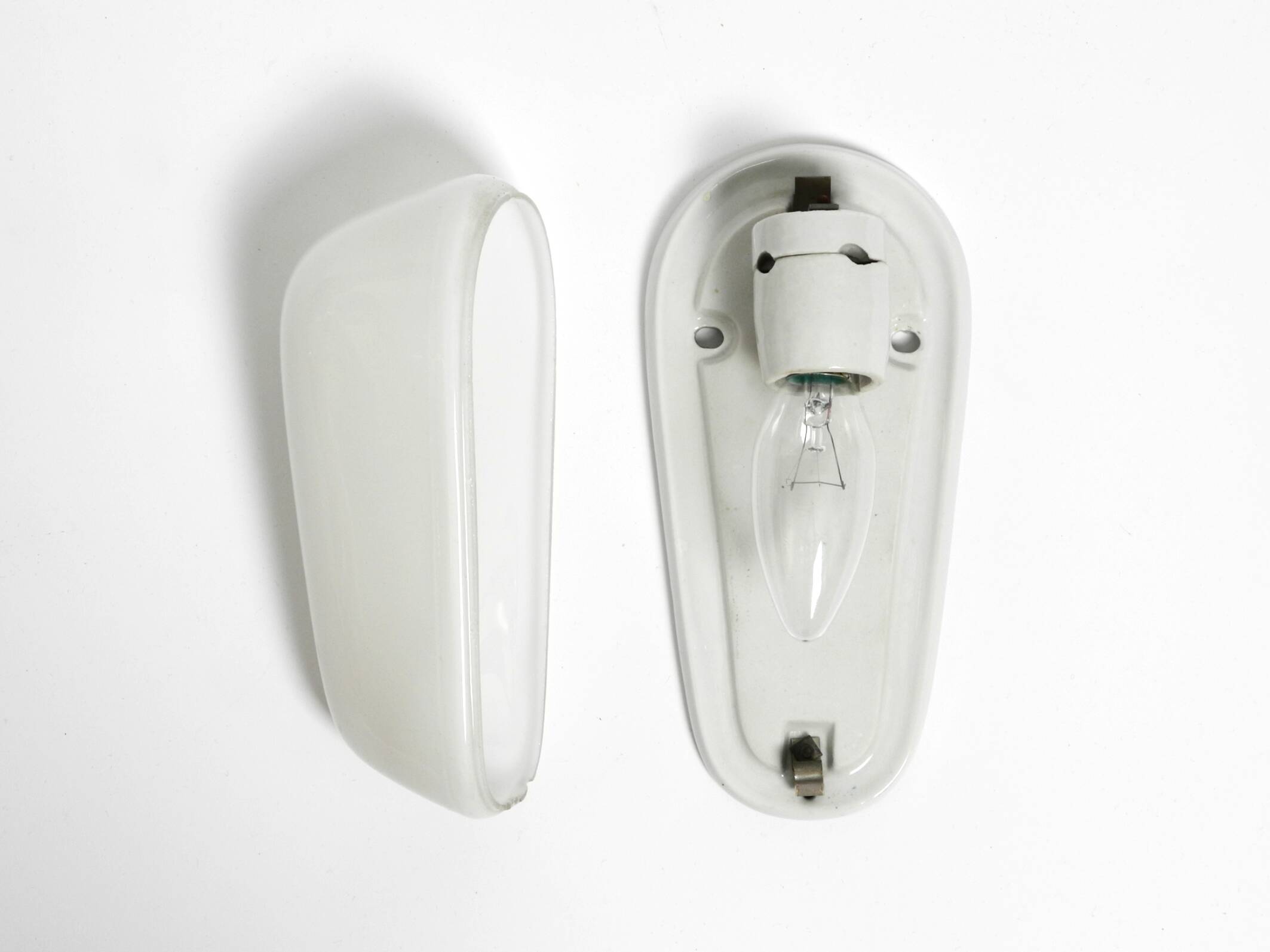 A Mid Century Modern Wagenfeld glass ceramic wall lamp