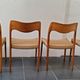 4 Scandinavian chairs by Niels Otto Møller, Danish design, 1950s, wood and rope