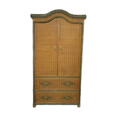 Armoire penderie en rotin vintage
