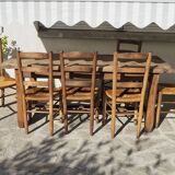 6 straw chairs in the style of the Georges Robert