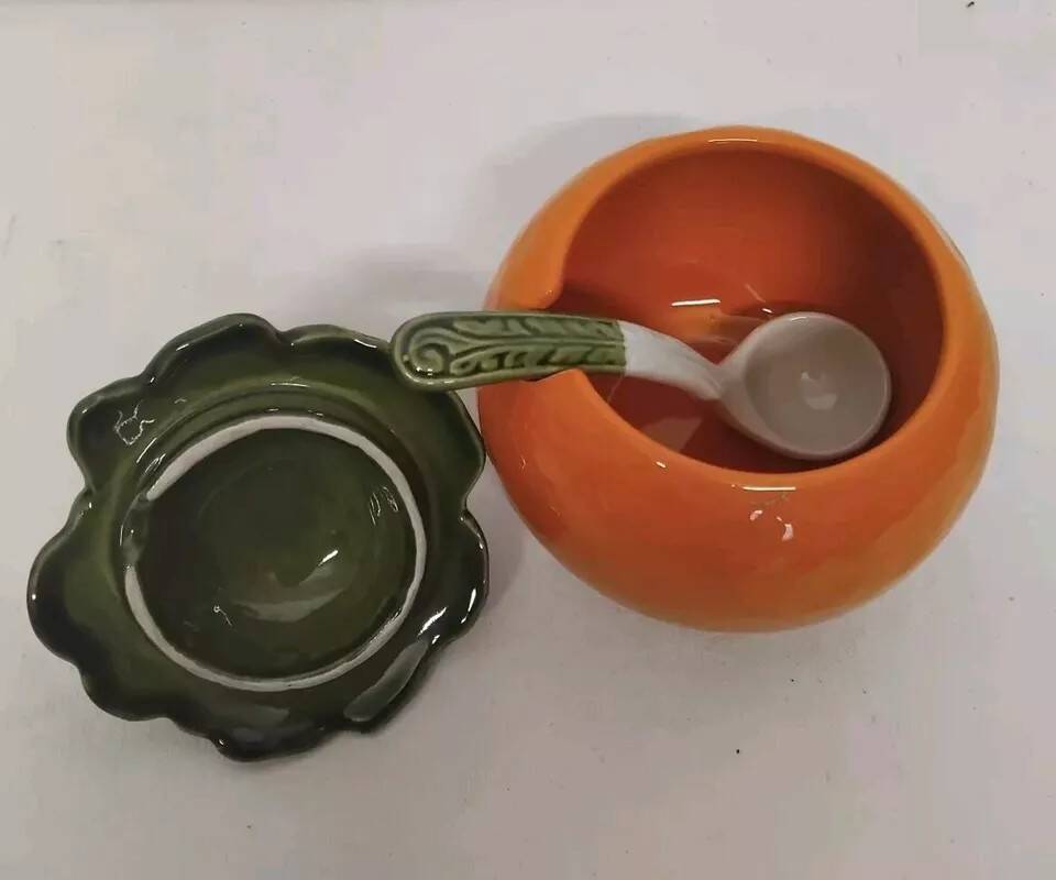 Vintage Barbotine Saucepan/Mustard Pot