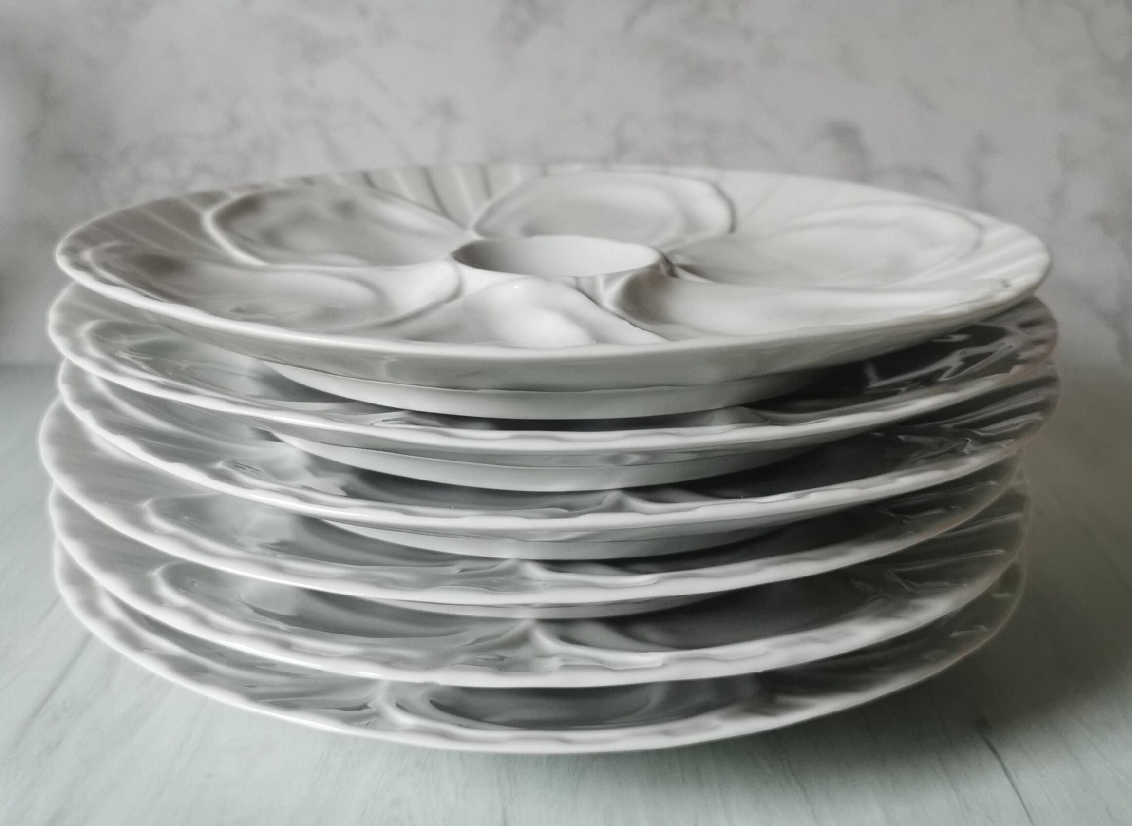 Ensemble de 6 assiettes Pillivuyt porcelaine blanche