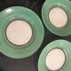 8 vintage Duralex deep plates from France – coloured glass from the 70s –
