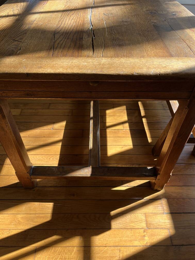 Solid oak farm table for 6 - 8 people