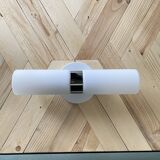 Wall lamp tube white glass and chrome metal vintage lighting LAMP-7428