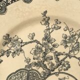 Service antique de 14 pièces - Longwy modèle Kioto - Faïence terre de fer bleue - Rare - 19eme
