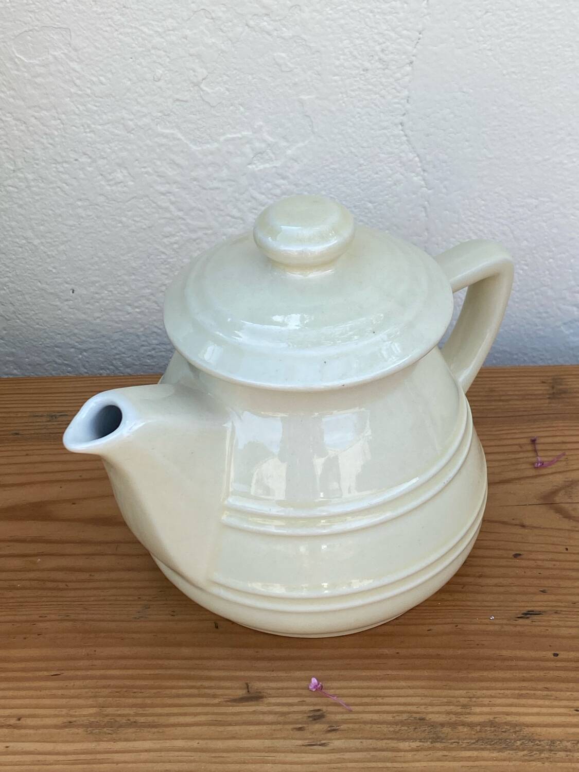 White ceramic teapot