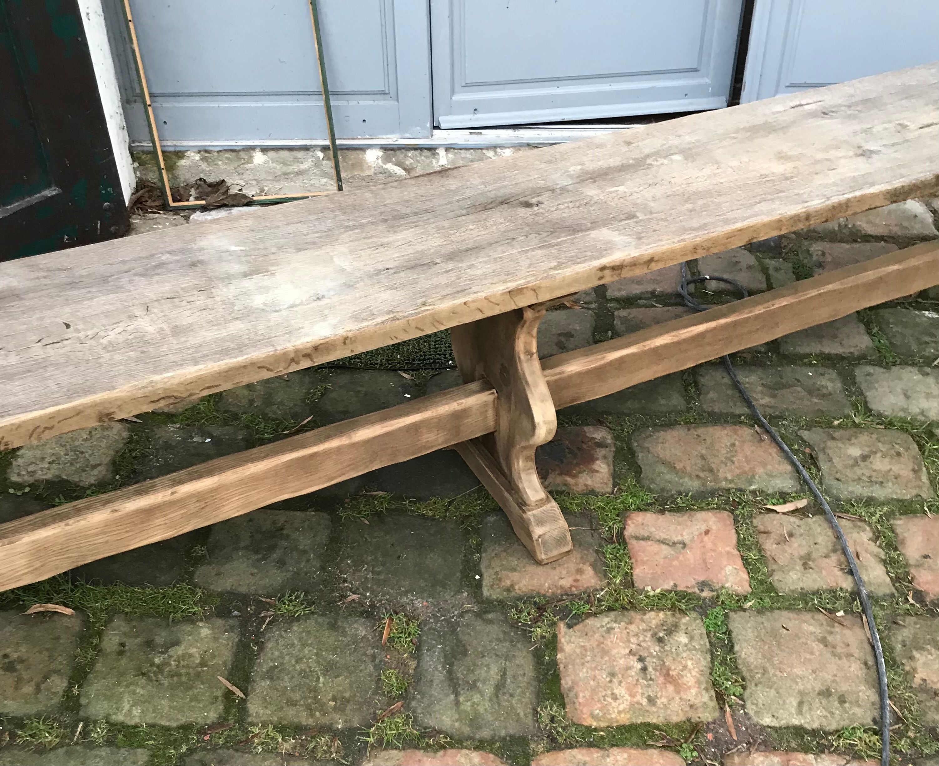 Solid oak bench stripped 3m
