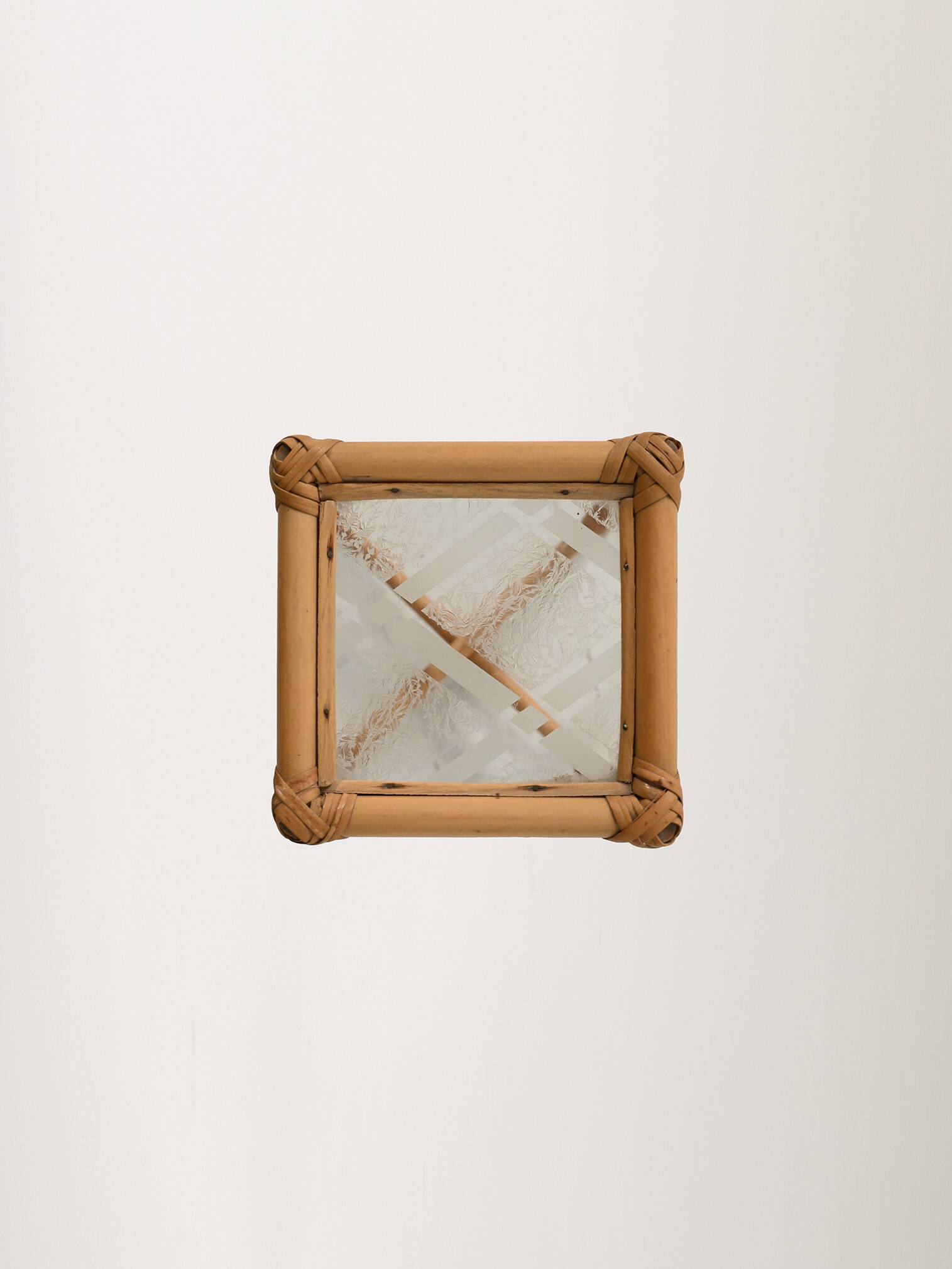 Bamboo Plant Stand with Frosted Glass