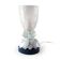 Glass lamp with floral relief in blue lotus design.