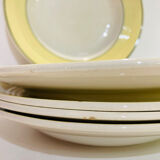 5 hollow plates ceranord faïence-provence yellow and green