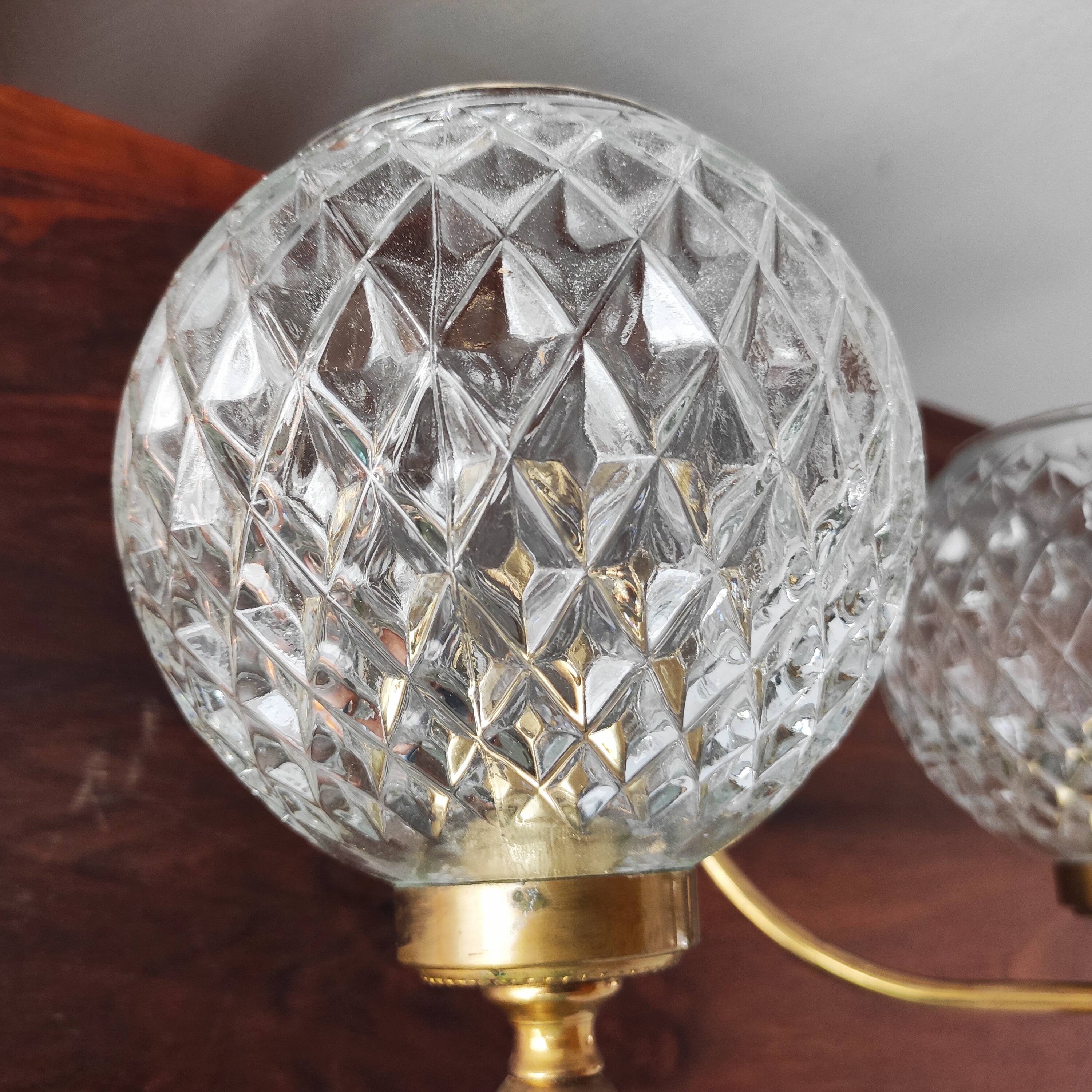 Set of 4 vintage glass globe wall lights