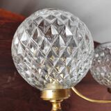 Set of 4 vintage glass globe wall lights