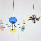 Vintage Italian Chrome Lamp Duo, 70s