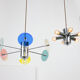 Suspension italienne en verre Duo années 70