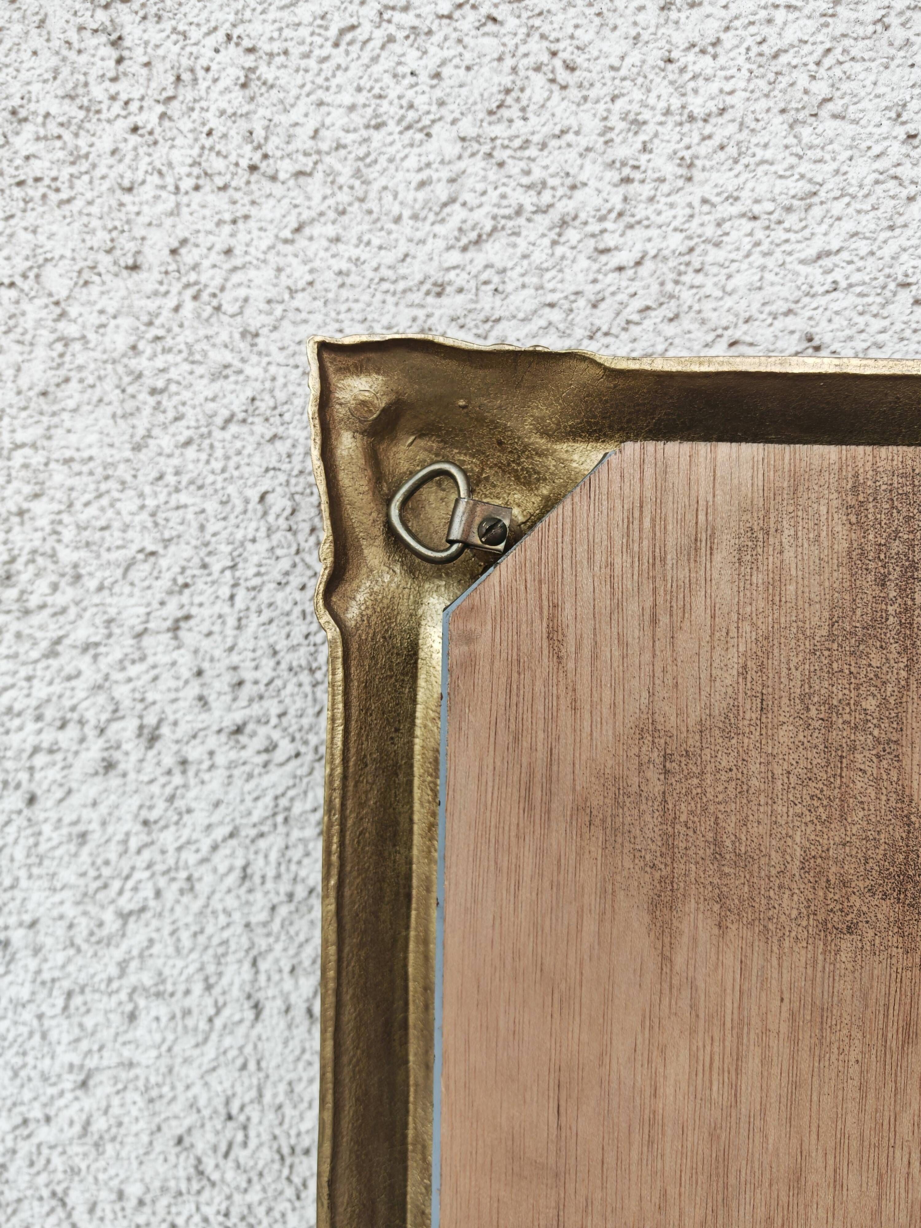 Hollywood Regency Wall Mirror in Brass, Neoclassical Style, 1950s