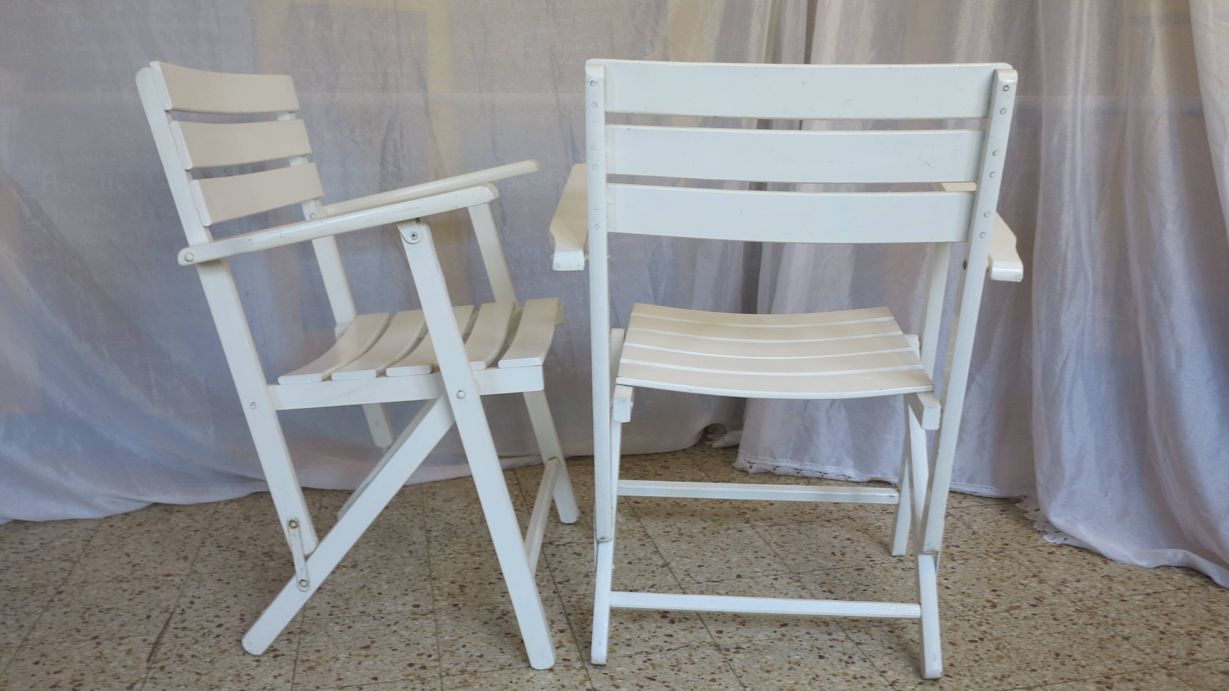 Paire de fauteuils de jardin pliants