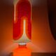Orange opaline serpentine table lamp and vintage fabric