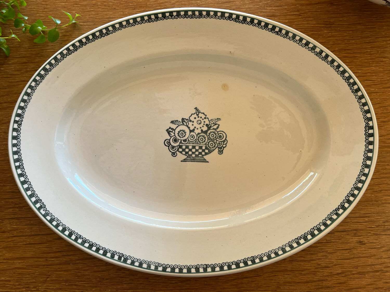 Oval earthenware dish from St Amand