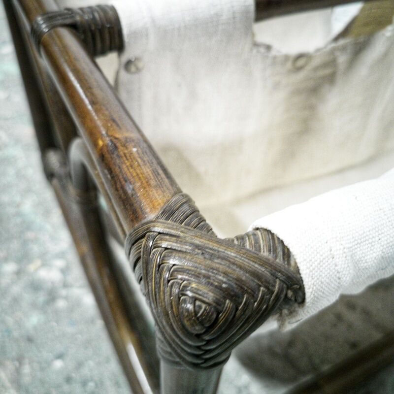 Rattan and fabric magazine holders