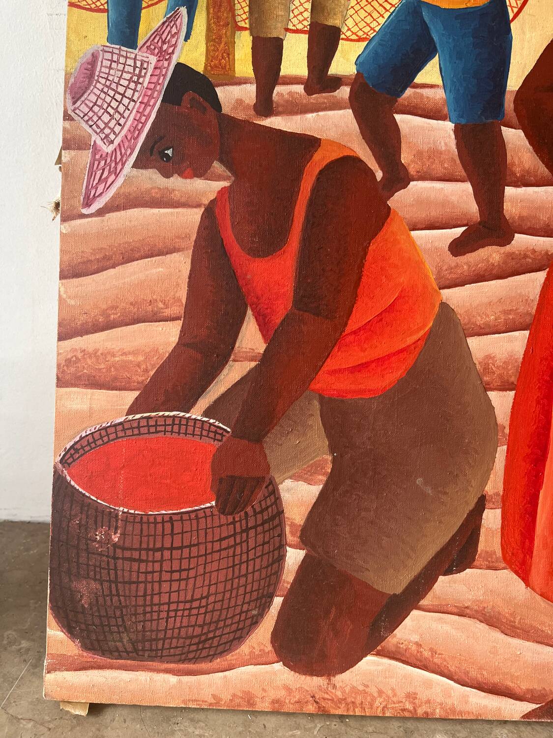 Brazilian fishing scene "Puxada de rede" signed