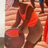 Brazilian fishing scene "Puxada de rede" signed