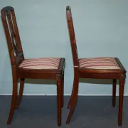 Set of Vintage Wooden Dining Chairs with Carved Details