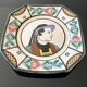 Octagonal plate from Quimper pottery - HB Henriot - Breton character
