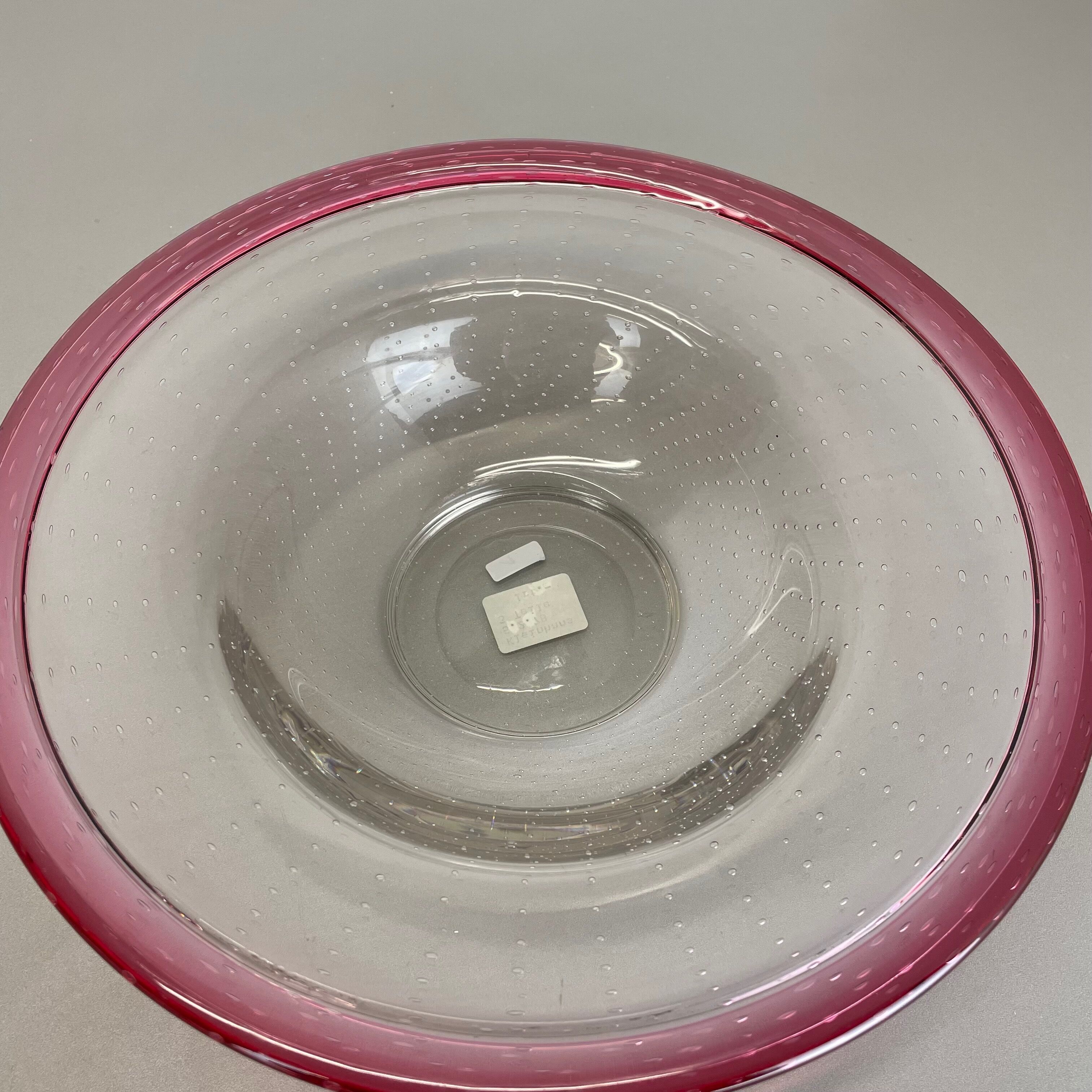 German 2,2kg Glass Bowl by Karl Wiedmann for WMF, 1960s Baushaus Art Deco