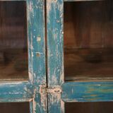 Antique Burmese teak sideboard with original blue and white patina