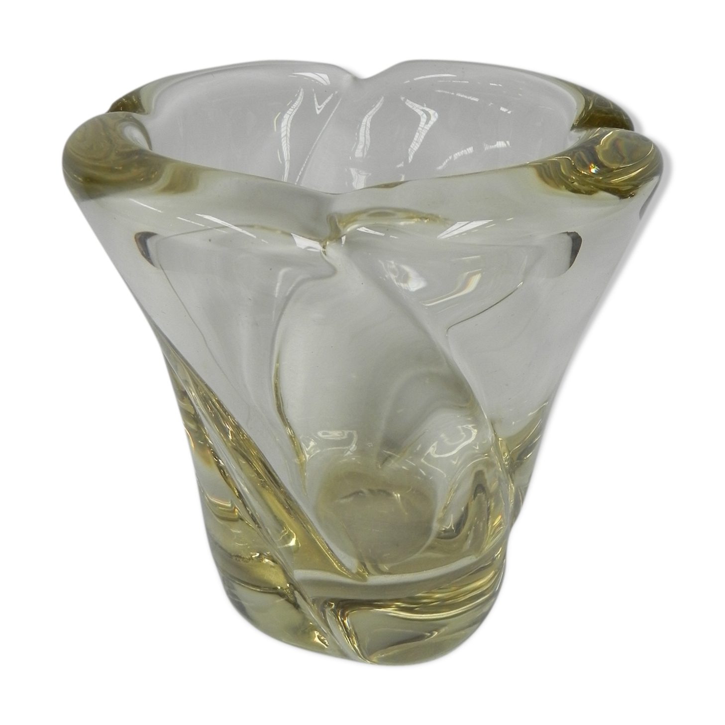 Vintage vase of thick glass Daum Nancy