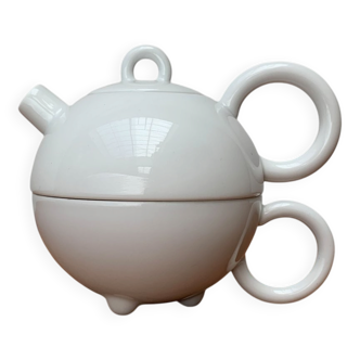 Teapot and cup from the vintage postmodern German Fantasia series by Matteo Thun for Arzberg, 1980s, set of 2.