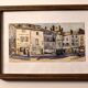 Old watercolour signed marius alamartine "hôtel de la halle" in charlieu