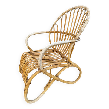 1950s rattan armchair from the Netherlands