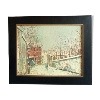 Numbered reproduction painting by M. Utrillo, Montmartre