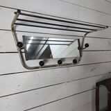 Vintage coat rack with pivoting mirror from the 60s