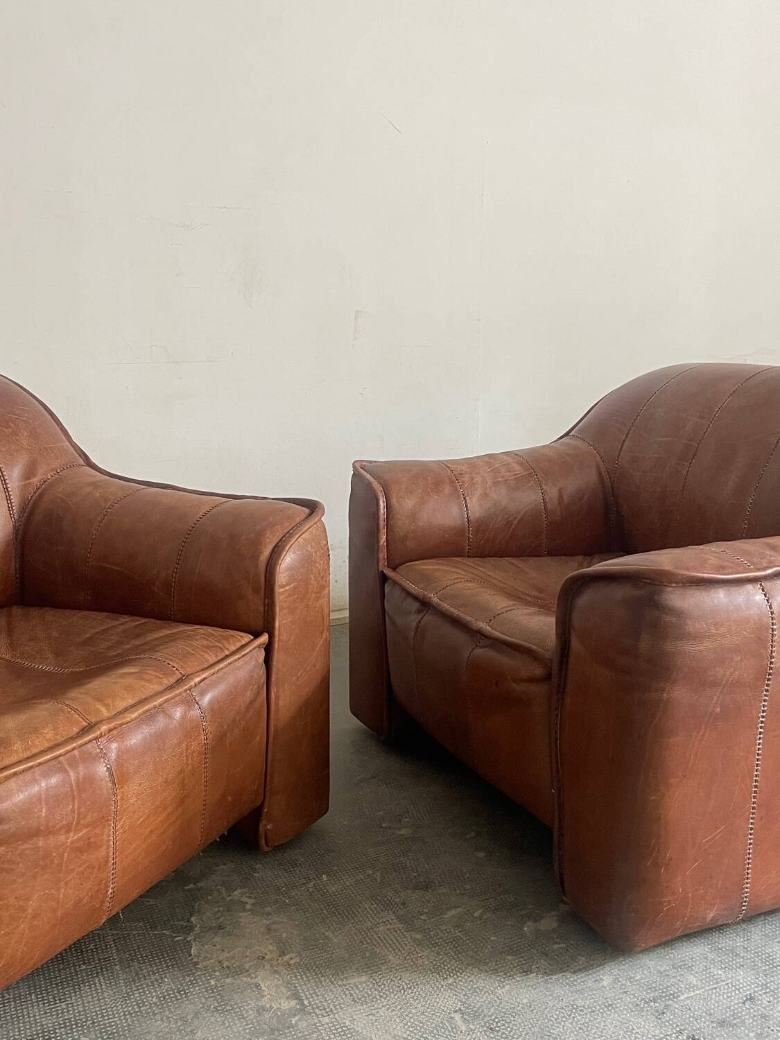 Pair of leather armchairs