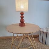 Vintage terracotta wooden lamp