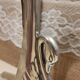 Vintage silver metal swan vase