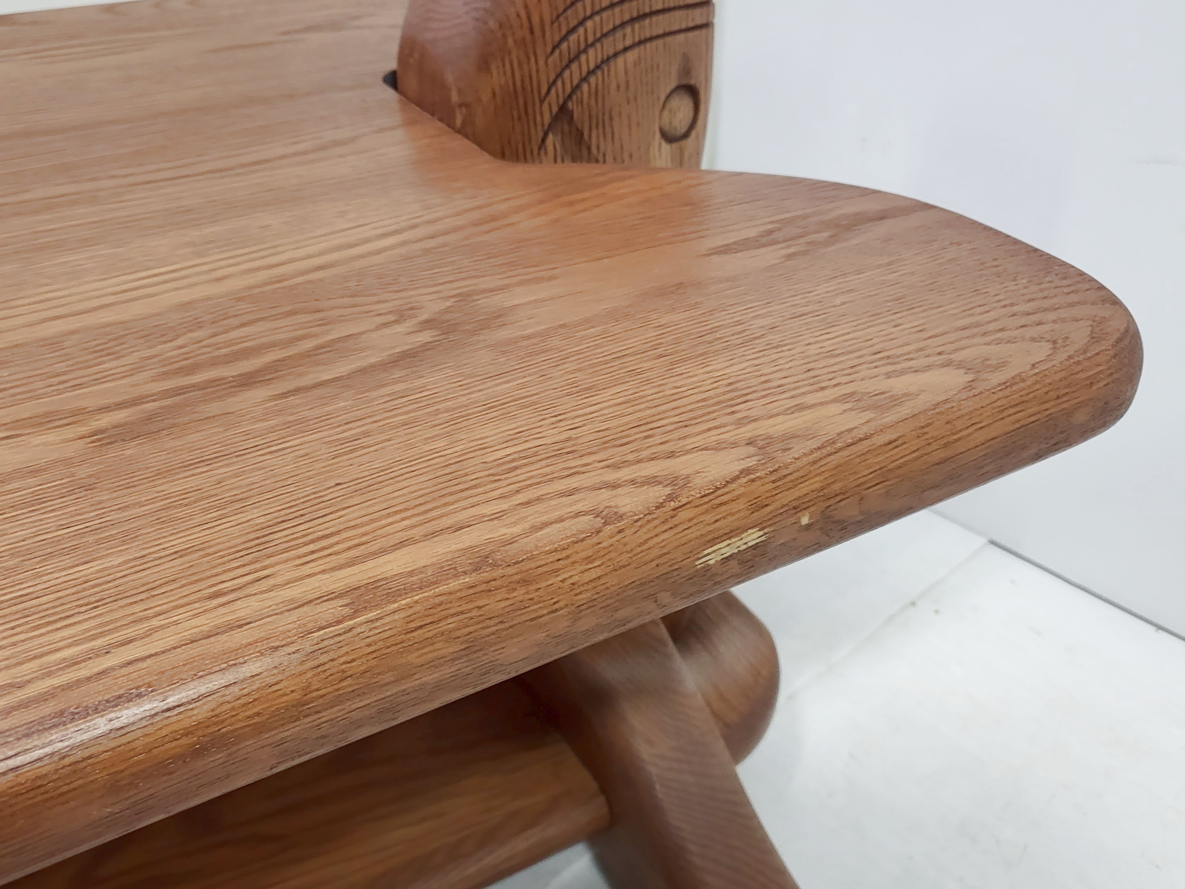 Vintage coffee table 1970 in solid oak