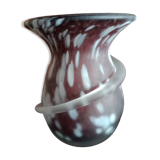 LAMARTINE - White speckled glass, colorless scroll chocolate