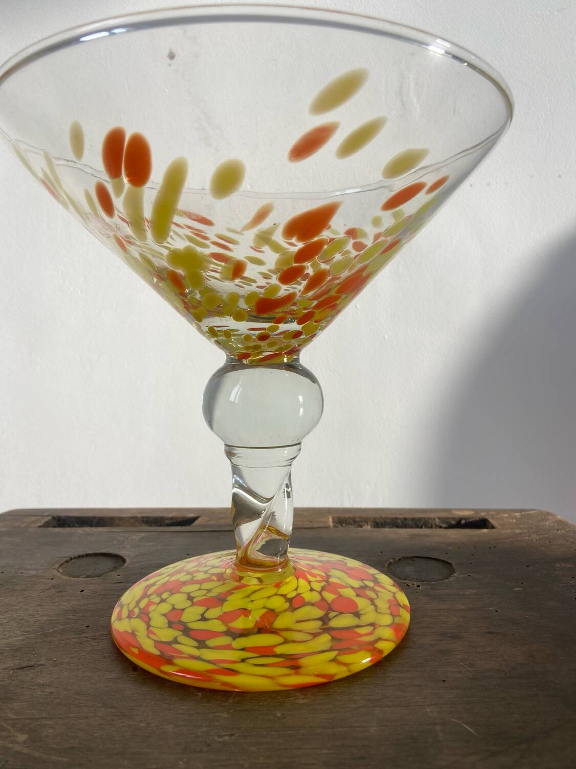 Clichy glass fruit bowl