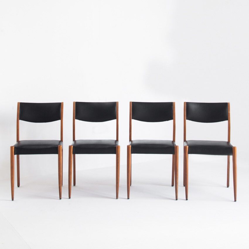 Set of 4 Scandinavian style chairs, France, 1960s